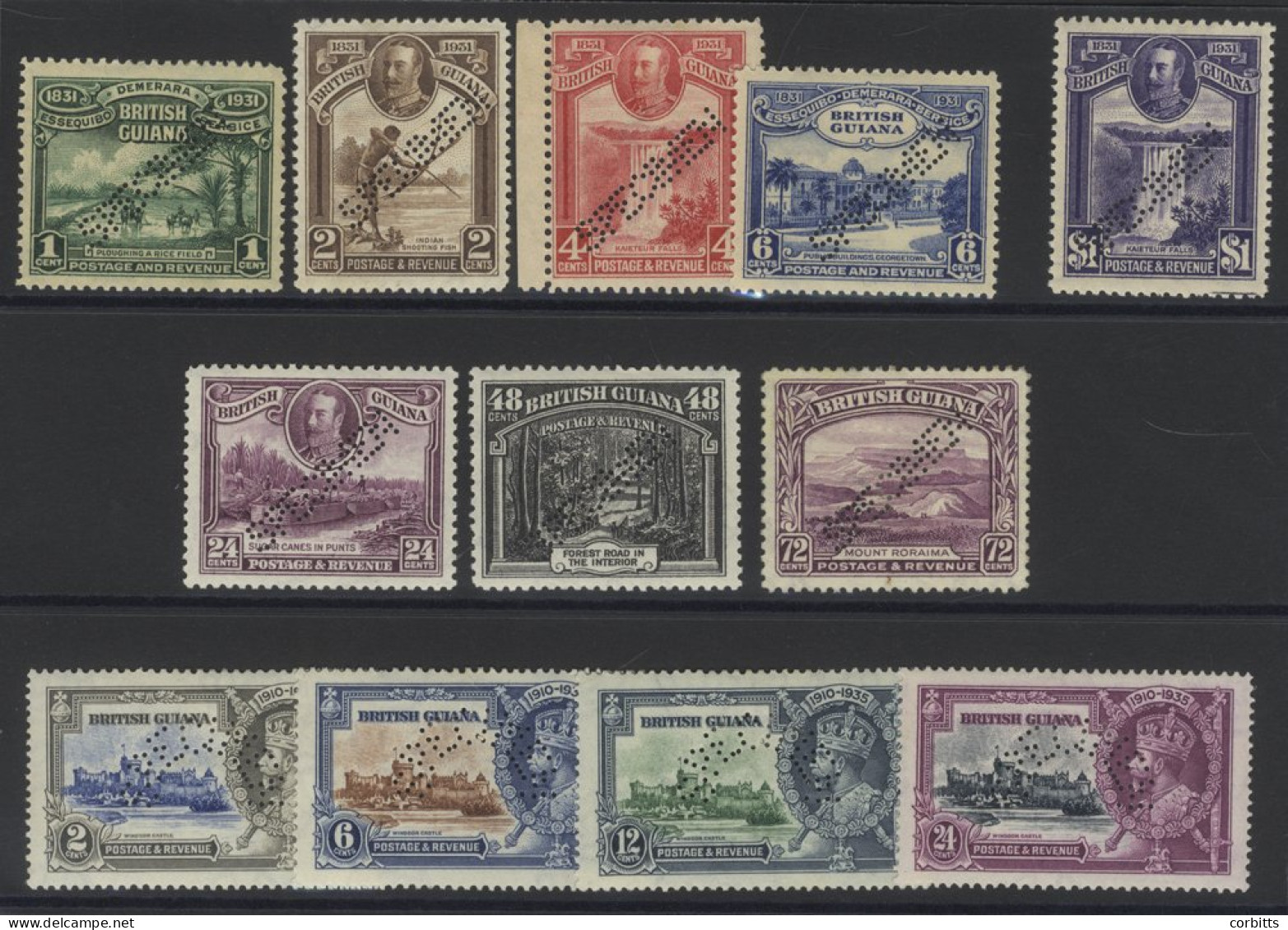 1931 Centenary Set Perf SPECIMEN, Toned Gum, SG.283s/7s, 1934 Pictorial Defin Issue 24c, 48c & 72c Perf SPECIMEN, Toned  - Altri & Non Classificati