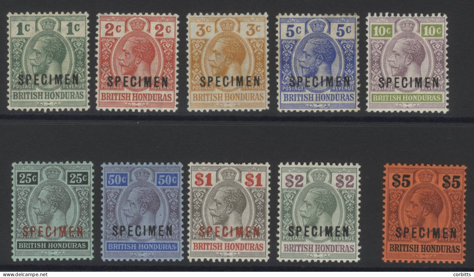 1913-21 MCCA Set Optd SPECIMEN, Fine M, SG.101s/110s. (10) Cat. £300 - Autres & Non Classés