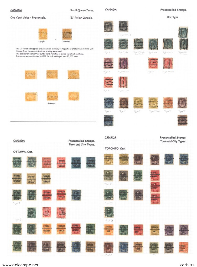 QV-KGVI (a Few QEII) Pre-cancels Collection In Two Albums, Sorted By Types & Towns Or Cities, With Vals To , Blocks, Cov - Altri & Non Classificati