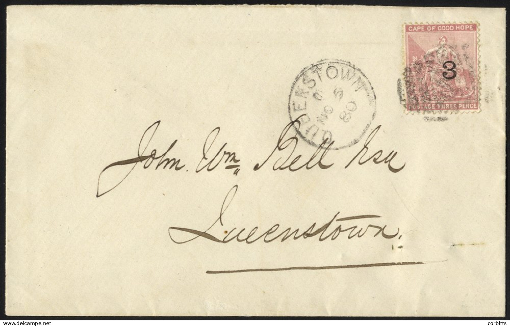 1880 (5 Nov) Locally Addressed Envelope, Bearing 1880 (Aug) '3' (Type 10) On 3d, Tied By Unclear Barred Numeral With 'QU - Altri & Non Classificati