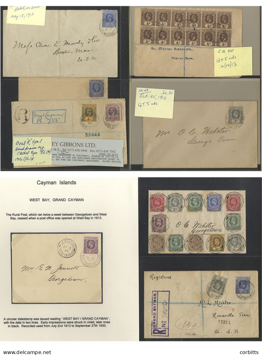 Selection Incl. 1912 Envelope Sent Within Georgetown Multiple Franked By 12 KEVII/KGV Adhesives, 1915 Envelope Reg To Ci - Otros & Sin Clasificación