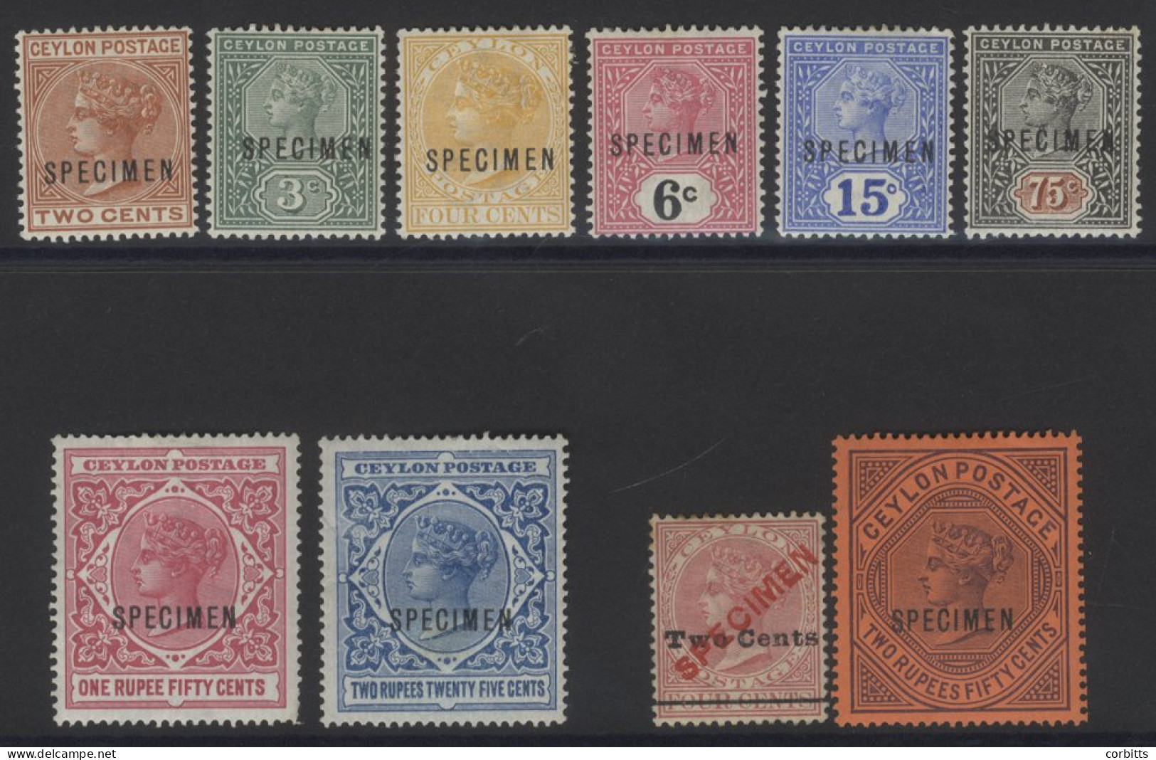 1888 2c On 4c Rose Optd SPECIMEN, O.g. (slight Tones), SG.211s, 1898-99 2r50c Optd SPECIMEN, M (hinge Remnants), SG.249s - Sonstige & Ohne Zuordnung