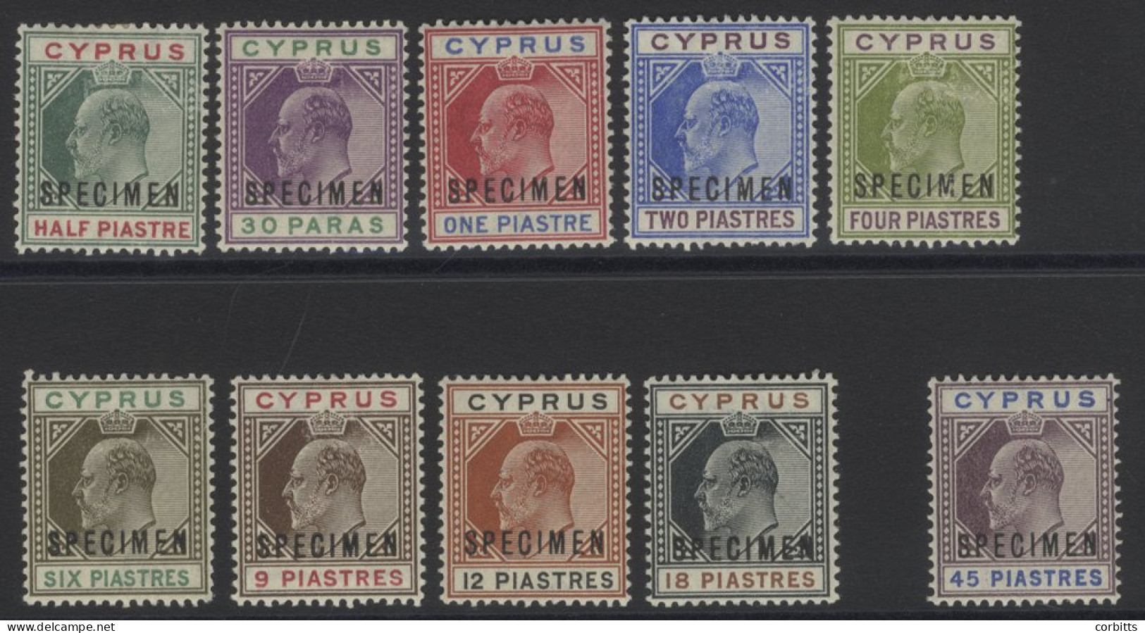 1902-04 CCA Set Optd SPECIMEN, Fine M, SG.50s/59s. (10) Cat. £450 - Autres & Non Classés