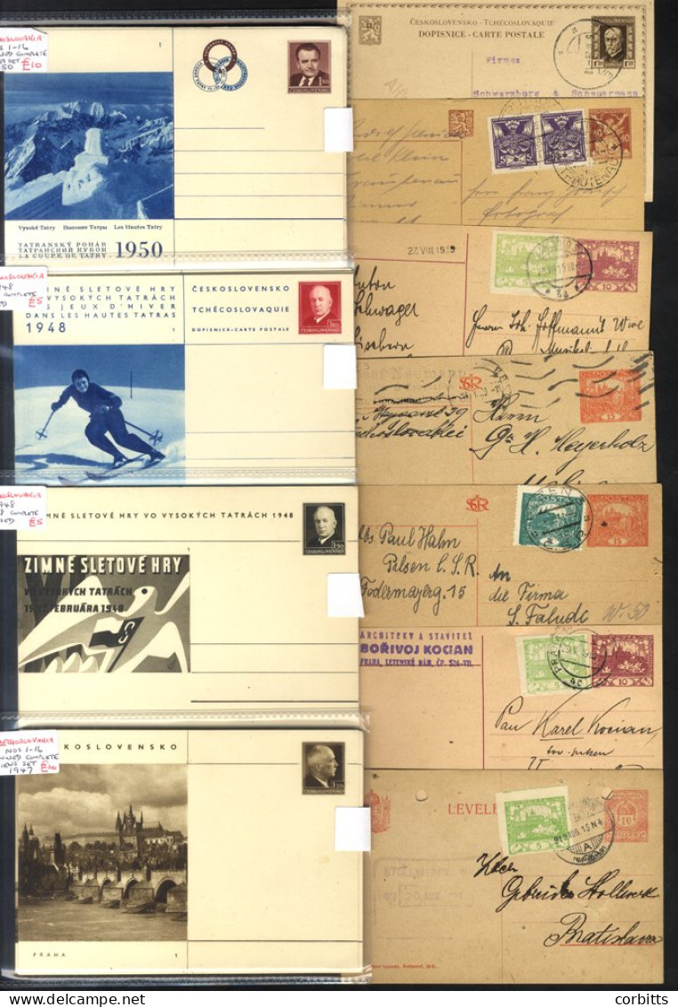 Postal Stationery Cards C1919-50, Mainly U (24) With Interesting Items Noted Incl. Express & Censored; 1947-50 Five Comp - Altri & Non Classificati