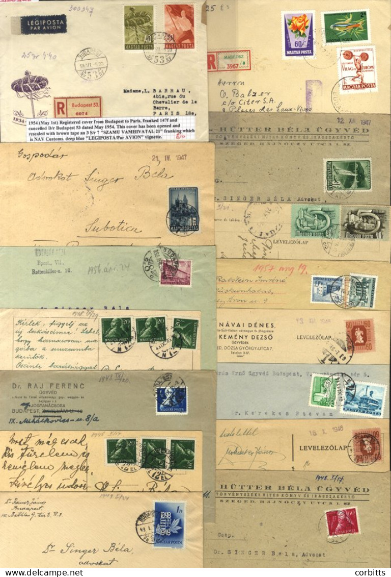 1940's-60's Commercial Covers & Cards With A Wide Range Of Frankings Incl. Registered, Airmail, Express Etc. Useful Grou - Sonstige & Ohne Zuordnung