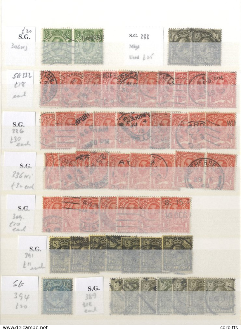 QV-KGVI Duplicated Used Ranges In A Medium Sized Stock Book Incl. Range Of 1d Red Plate Numbers, Better KGV Noted - Down - Autres & Non Classés