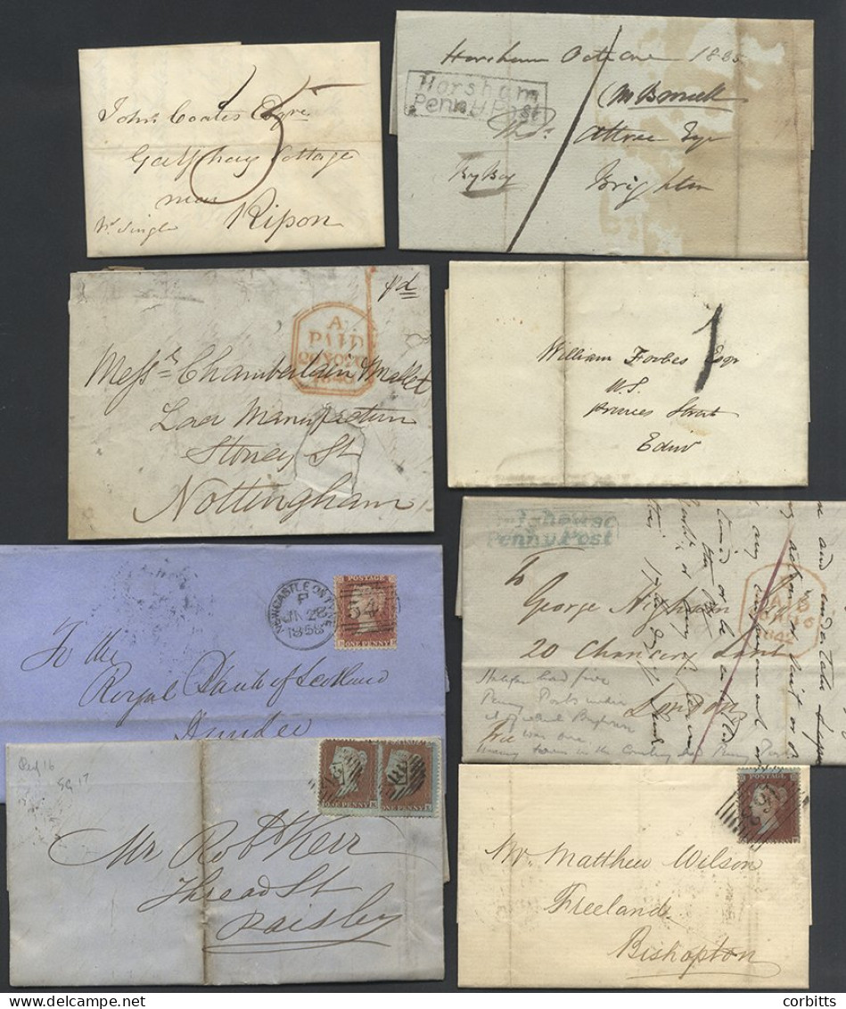 VICTORIAN Cover Accumulation (approx 160 Items) From Pre-stamp Incl. 1835 Horsham/Penny Post, Later Incl. 1842 Brighton/ - Sonstige & Ohne Zuordnung