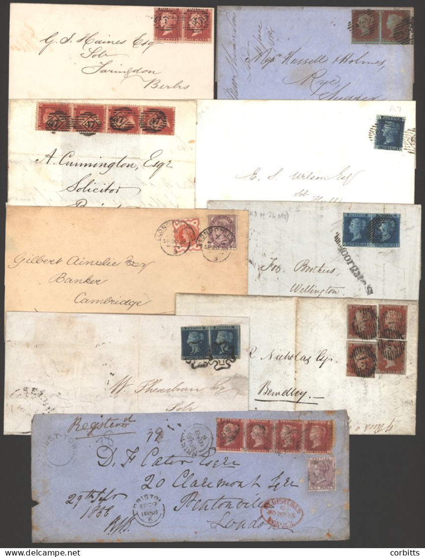 MISCELLANY Group Of 19thC Stamped Covers, Many With Multiple Frankings And Late Fee Payments Incl. 1851 Envelope With 1d - Altri & Non Classificati