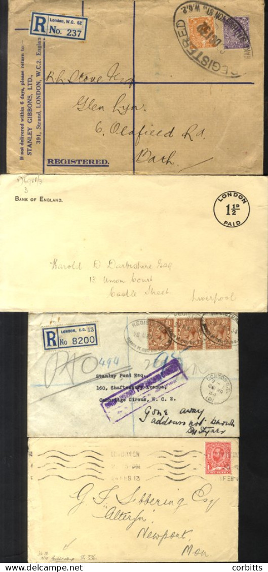 LONDON KGV Miscellany Incl. Stationery Incl. ½d & 2d Envelopes, Prepaid ½d & 1½d H/stamps, Official Paid Item, Meter Mai - Autres & Non Classés