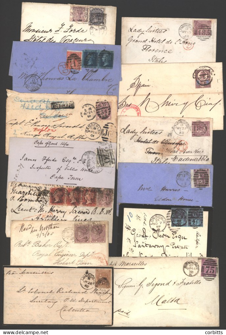 WORLDWIDE 1860-1901 Miscellany Incl. 1869 E To Hungary With 6d Violet & Handstruck '2', Several To India Incl. 1860 With - Other & Unclassified