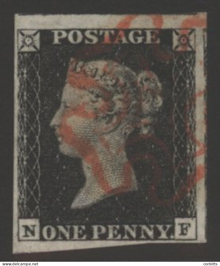 Plate 4 NF, Good To Huge Margins, Fine Red MC, Traces Of Adjoining Stamp Visible At Top & Left Side. (1) - Andere & Zonder Classificatie