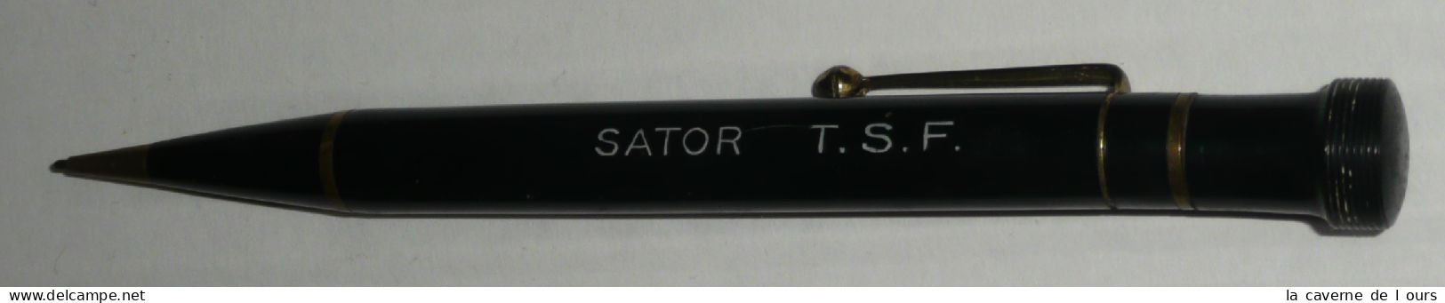 Rare Porte-mines Publicitaire Vintage En Plastique SATOR TSF T.S.F. Mine - Schreibgerät