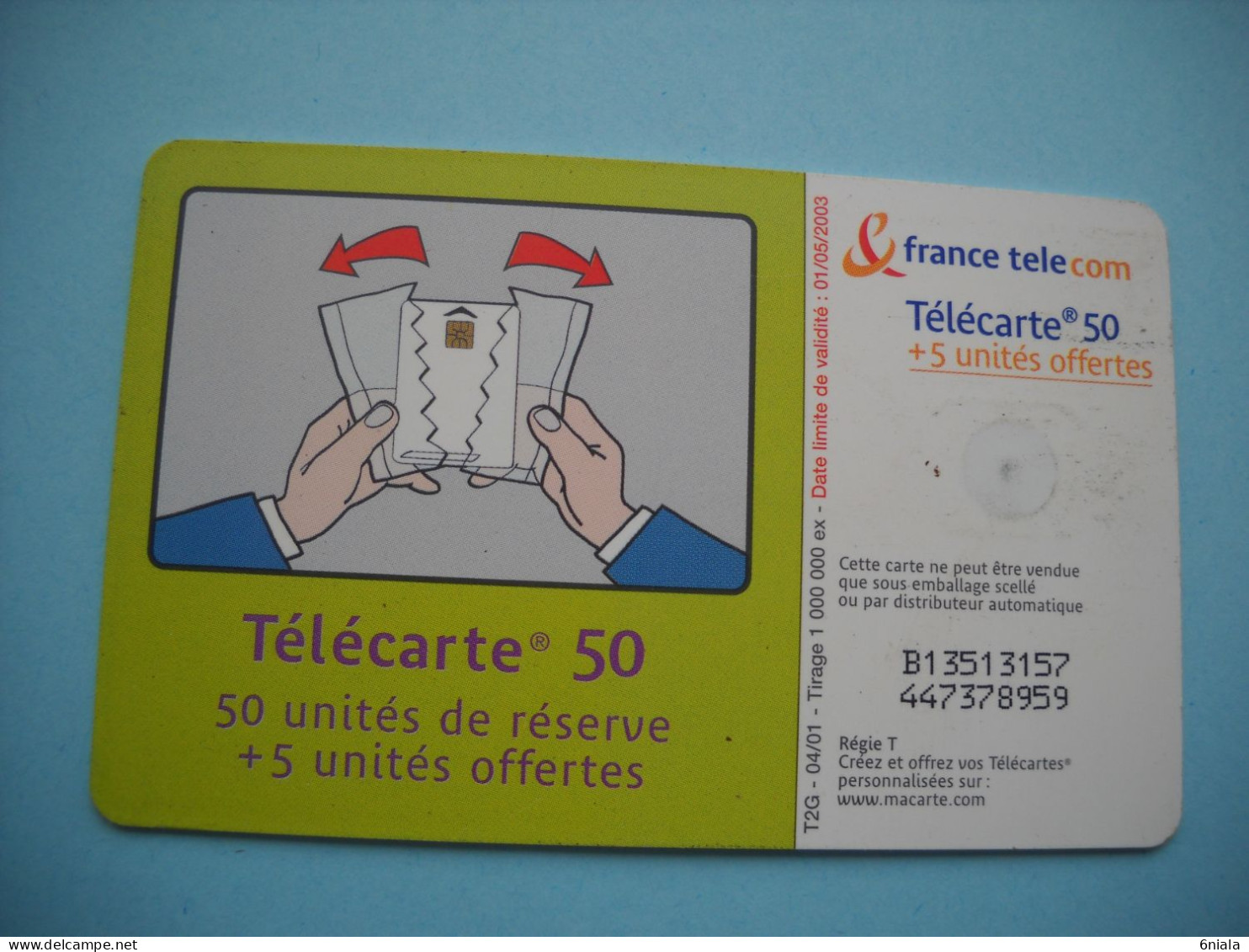 7678 Télécarte Collection CONSIGNE EN CAS DE BATTERIE à Plat   50 U Plus 5 U  ( Recto Verso)  Carte Téléphonique - 2001