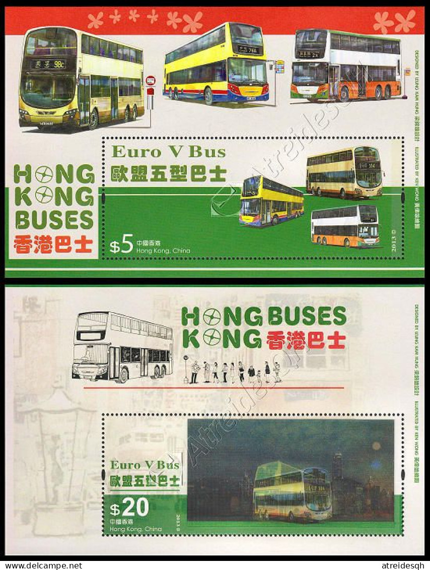 [Q] Hong Kong 2013: 2 Foglietti Bus / Buses 2 S/S ** - Busses