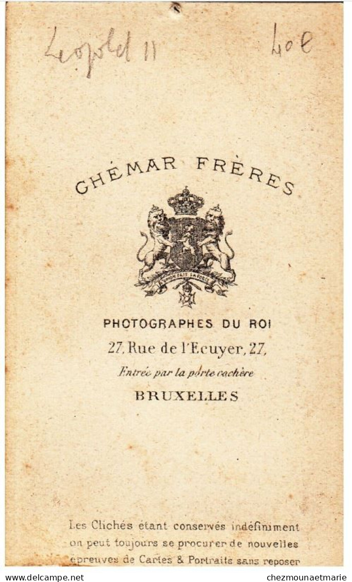 LOT DE 2 CDV PHOTO ROIS DE BELGIQUE DES BELGES LEOPOLD IER ET II - Personalità