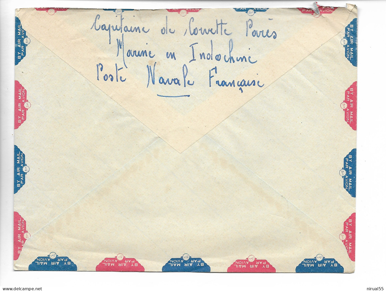 SAIGON 2 Enveloppes CAD POSTE NAVALE (1951) + Cachet MARINE NATIONALE (rouge Et Bleu) Au Départ SAIGON NAVAL ..   G - Autres & Non Classés