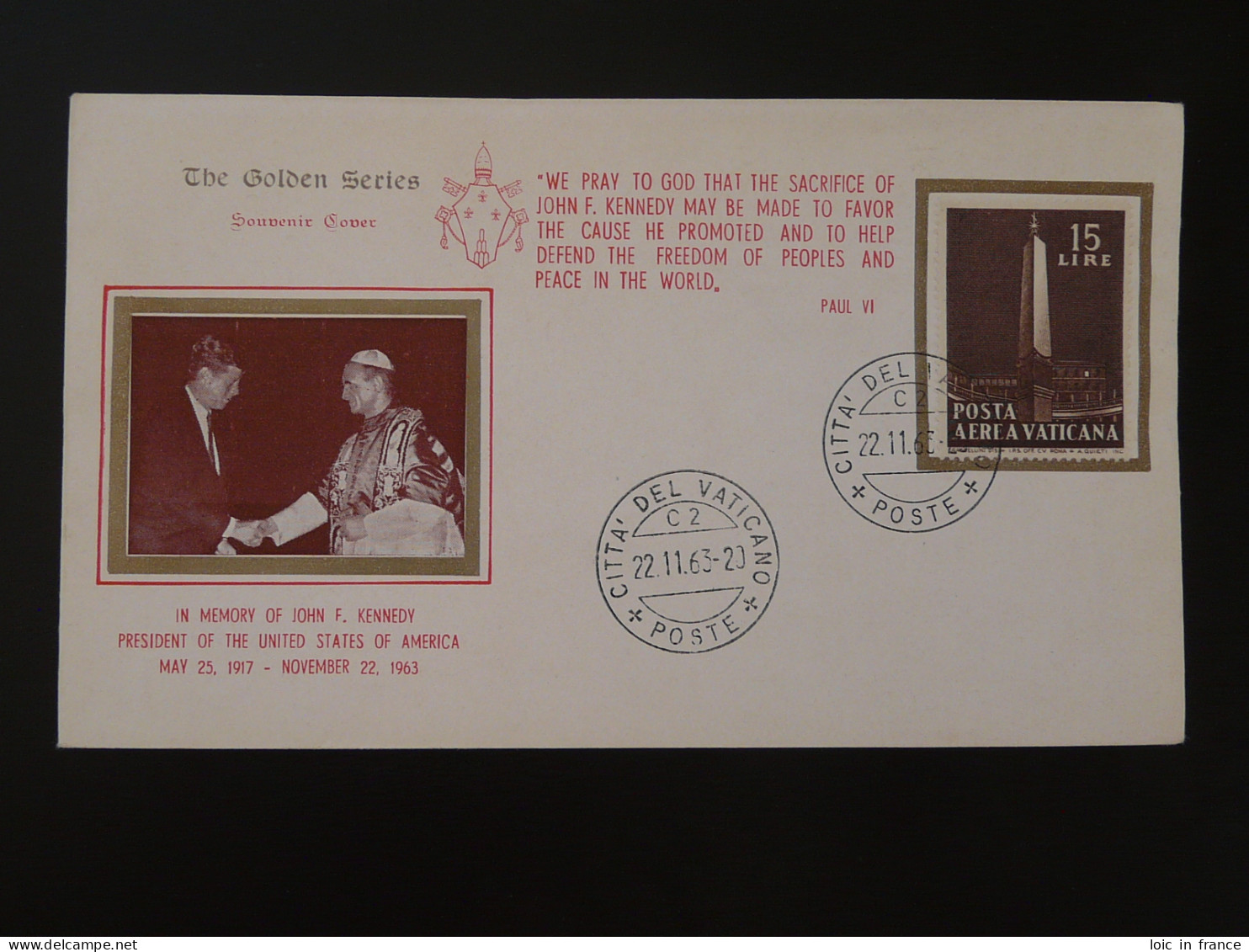 FDC In Memory Of President Kennedy Vatican 1963  - Kennedy (John F.)