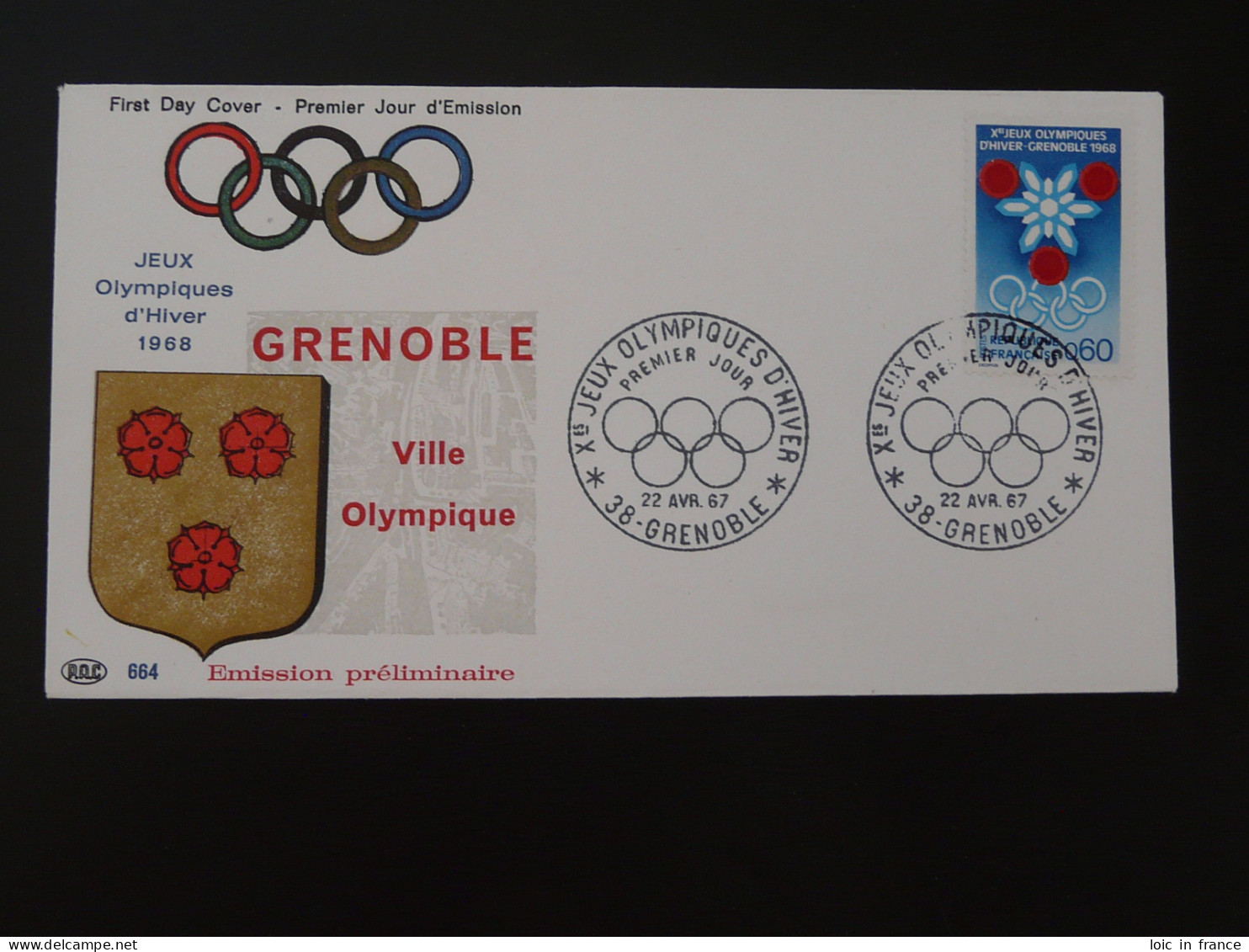 FDC Jeux Olympiques Grenoble Olympic Games France 1968 - Winter 1968: Grenoble