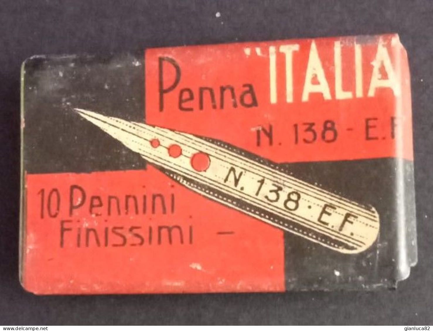 Scatolina In Latta Penna “Italia” N.138 E.F. Con 10 Pennini Finissimi N.920 (BV01)  Come Da Foto Ottime Condizioni - Other & Unclassified