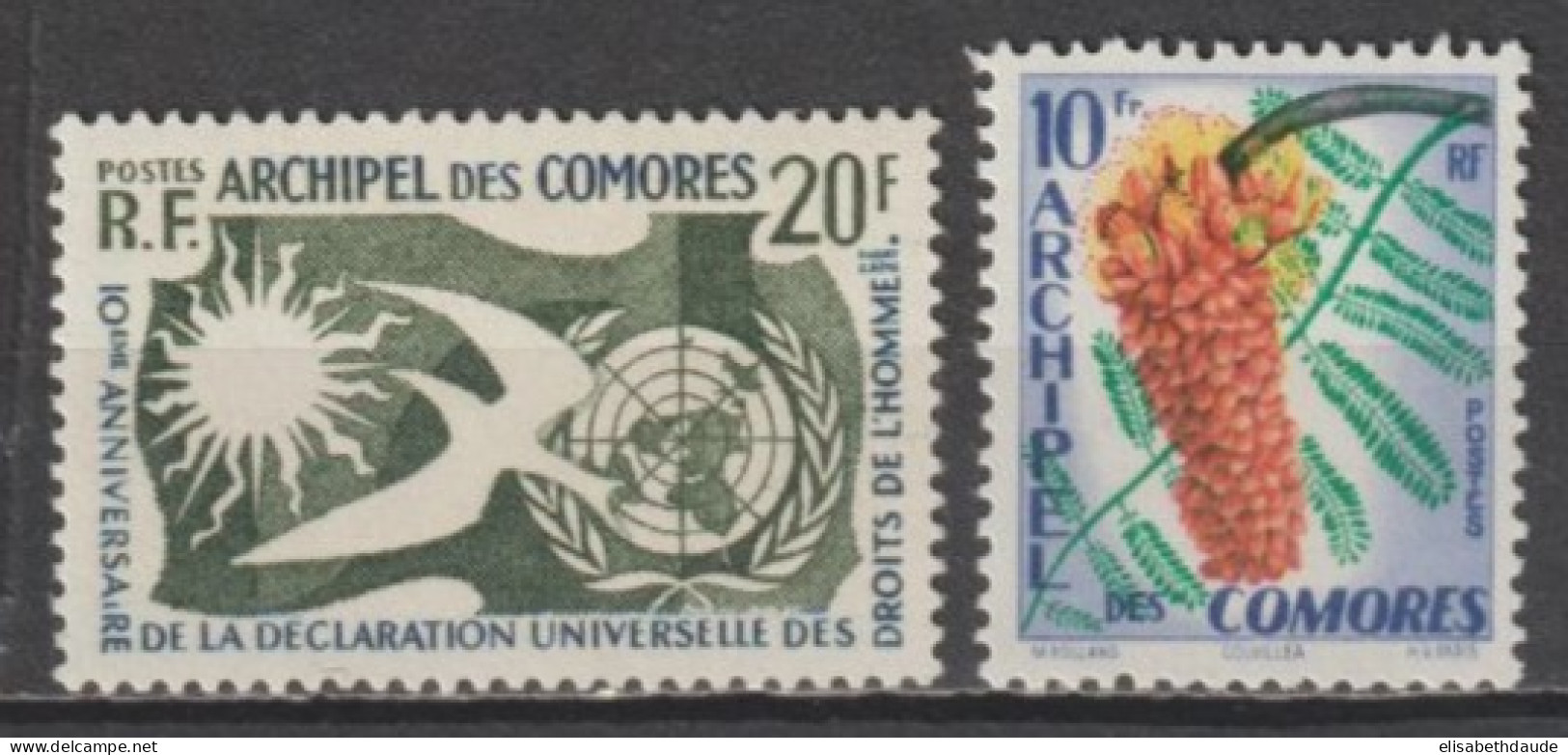 COMORES - 1958 - ANNEE COMPLETE - YVERT N°15/16 ** MNH  - COTE = 21 EUR. - Nuevos