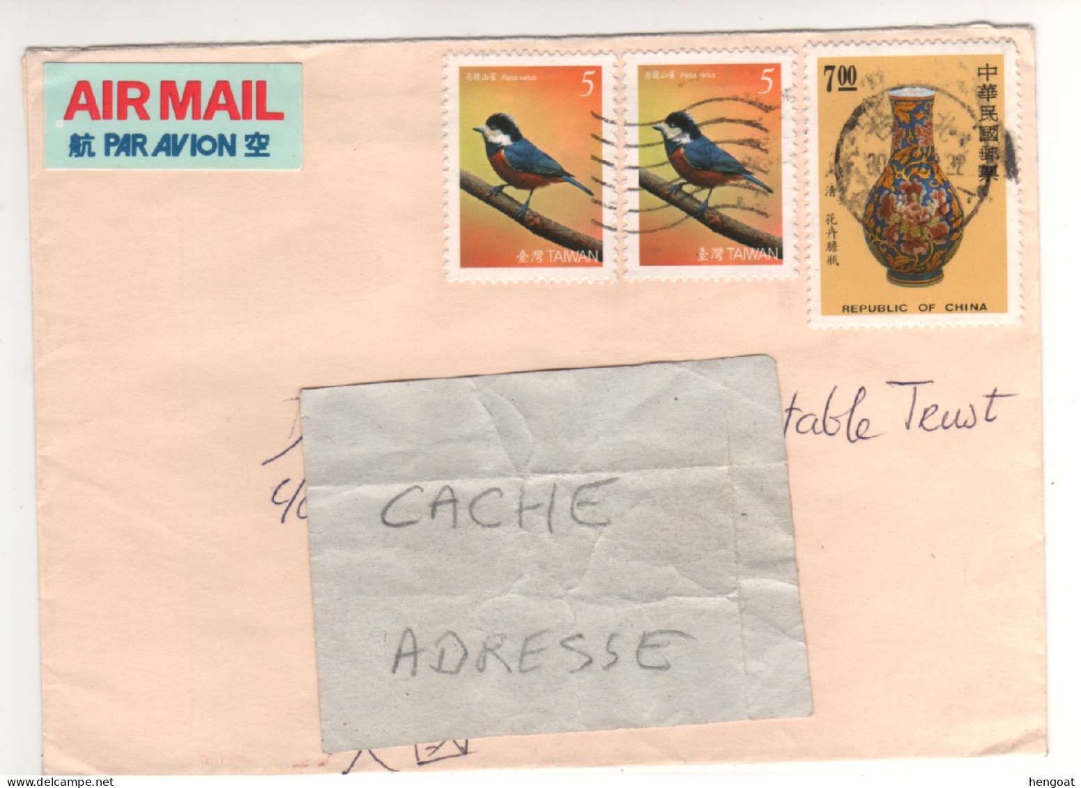 3 Timbres , Stamps  "poterie Faïence ; Oiseau : Parus Varius " Sur Lettre , Cover Du 30/03/68 Ou 88 ?? - Storia Postale