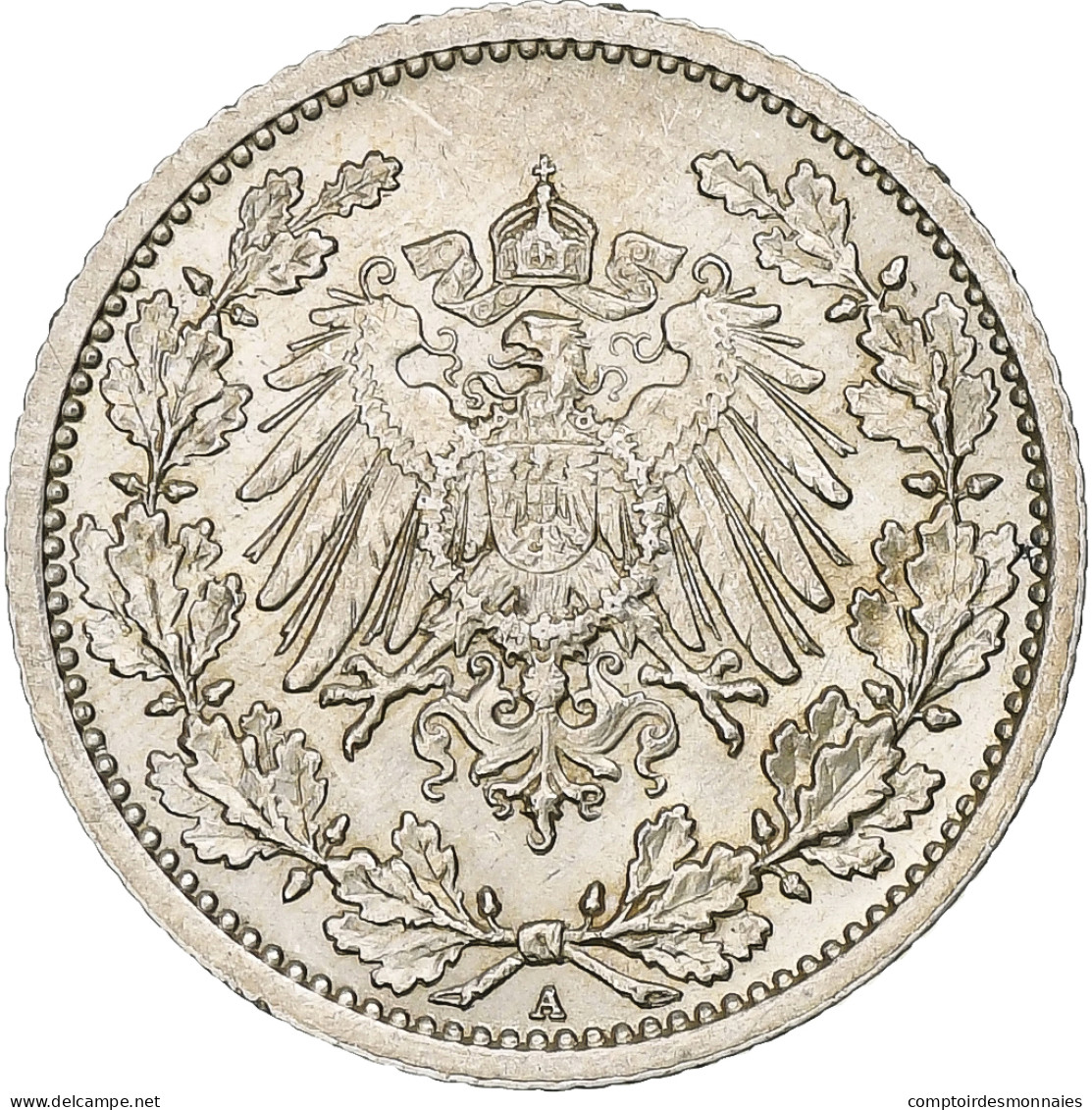 Empire Allemand, 1/2 Mark, 1913, Berlin, Argent, TTB+, KM:17 - 1/2 Mark