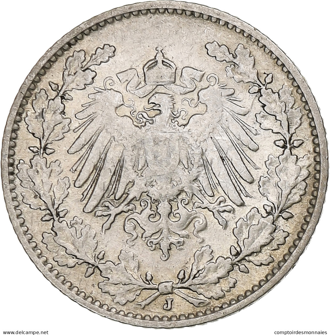 Empire Allemand, 1/2 Mark, 1911, Hambourg, Argent, TTB, KM:17 - 1/2 Mark