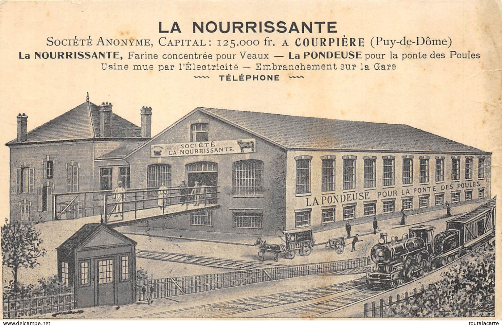 CARTE PUBLICITAIRE  63 COURPIERE LA NOURRISSANTE ET LA PONDEUSE - Courpiere