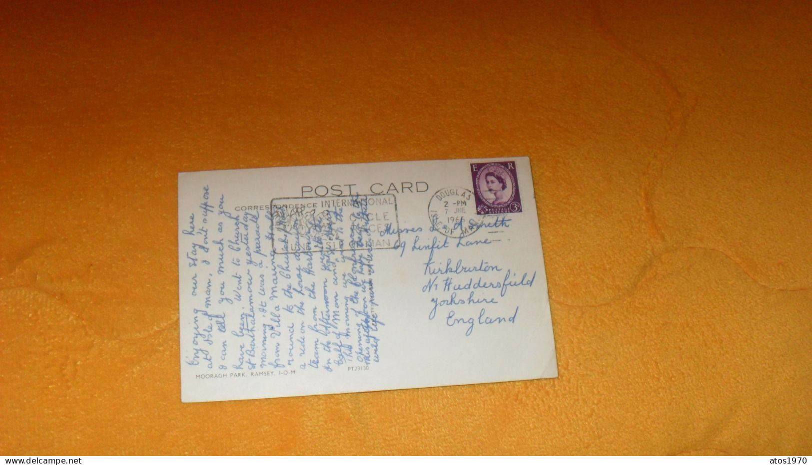 CARTE POSTALE ANCIENNE CIRCULEE DE 1966 ../ MOORAGH PARK RAMSEY..CACHET + TIMBRE - Insel Man