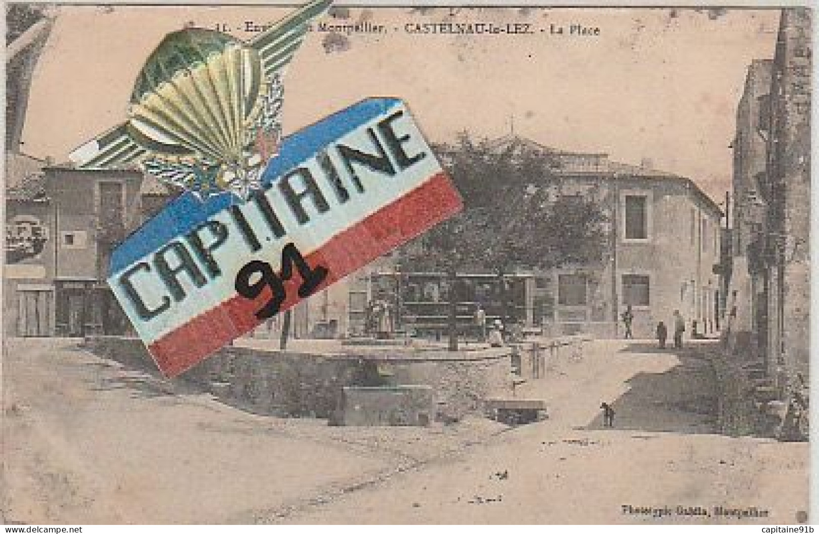 CPA  ENVIRONS DE MONTPELLIER CASTELNAU LE LEZ HERAULT LA PLACE. X X - Castelnau Le Lez