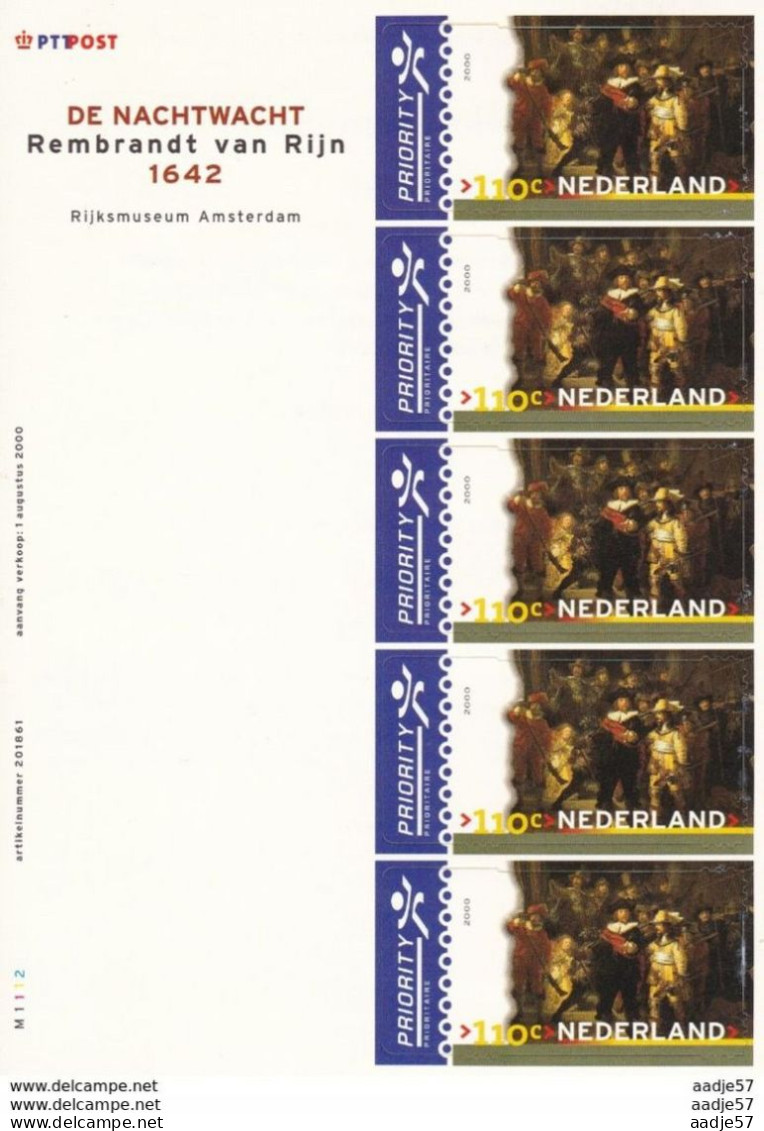 Netherlands Niederlande Pays-Bas - 2000 Mi 1805 Rembrandt De Nachtwacht MNH** La Ronde De Nuit Complet - Rembrandt