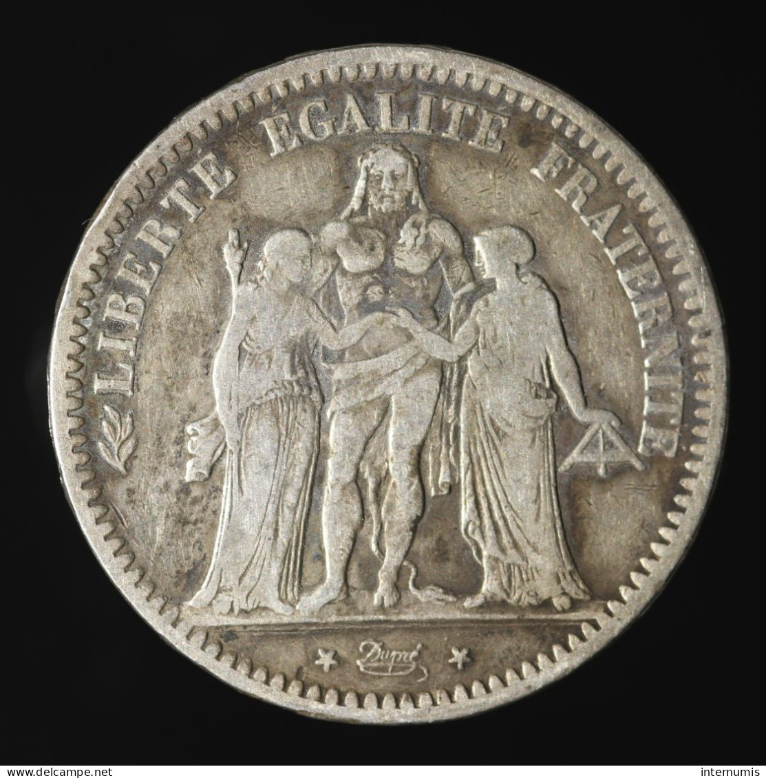  France, , 5 Francs, 1848, Paris, Argent (Silver), TTB (EF),
KM#756.1, G.683, F.326/1 - 5 Francs