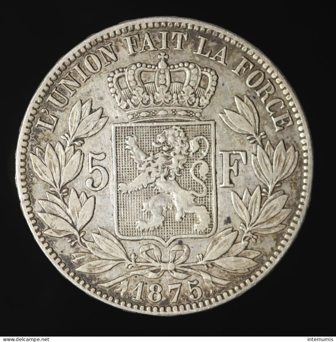  Belgique / Belgium, Leopold II, 5 Francs, 1875, , Argent (Silver), TTB (EF),
KM#24 - 5 Frank