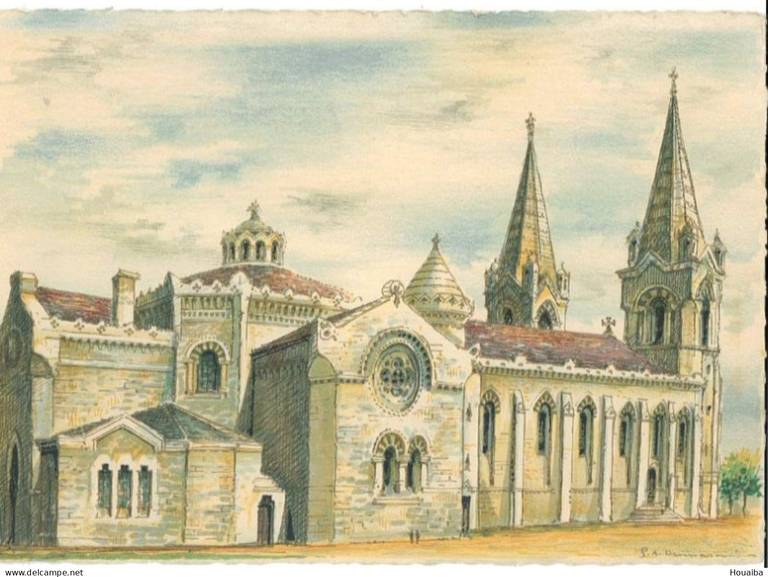 CPSM -  Illustrée Signée Barre-Dayez (Barday) - La Basilique Saint Regis La Louvesc (Ardèche) - Barday
