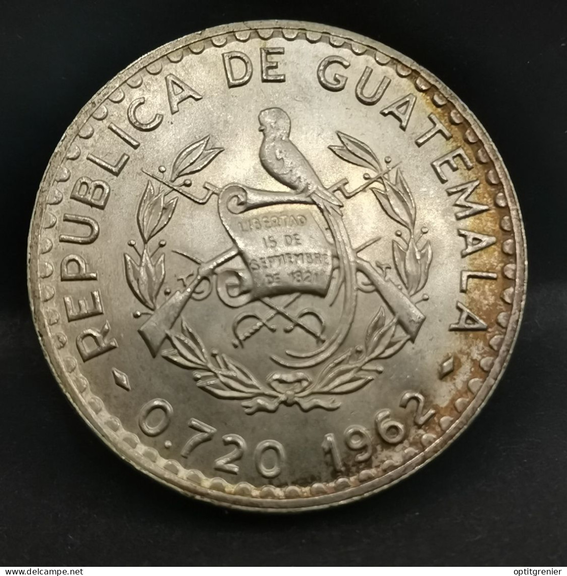 50 CENTAVOS ARGENT 1962 GUATEMALA / SILVER - Guatemala