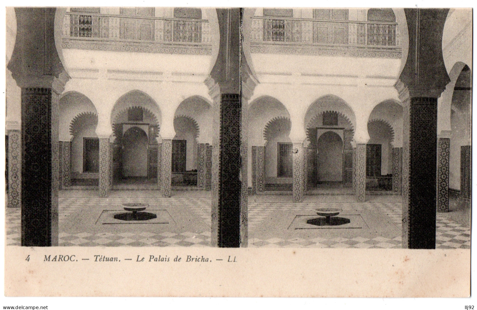 CPA Stéréoscopique MAROC - TETUAN - 4. Le Palais De Bricha - LL - Cartes Stéréoscopiques