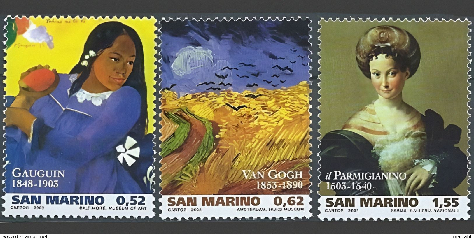 2003 SAN MARINO SET MNH ** Grandi Maestri Della Pittura, Dipinti, Arte - Ungebraucht