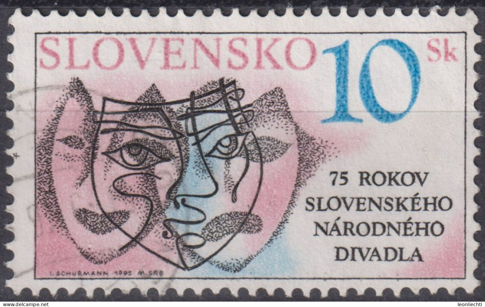 1995 Slowakische Republik ° Mi:SK 220, Sn:SK 208, Yt:SK 180, 75th Anniv. Of Slovakian National Theatre - Gebraucht