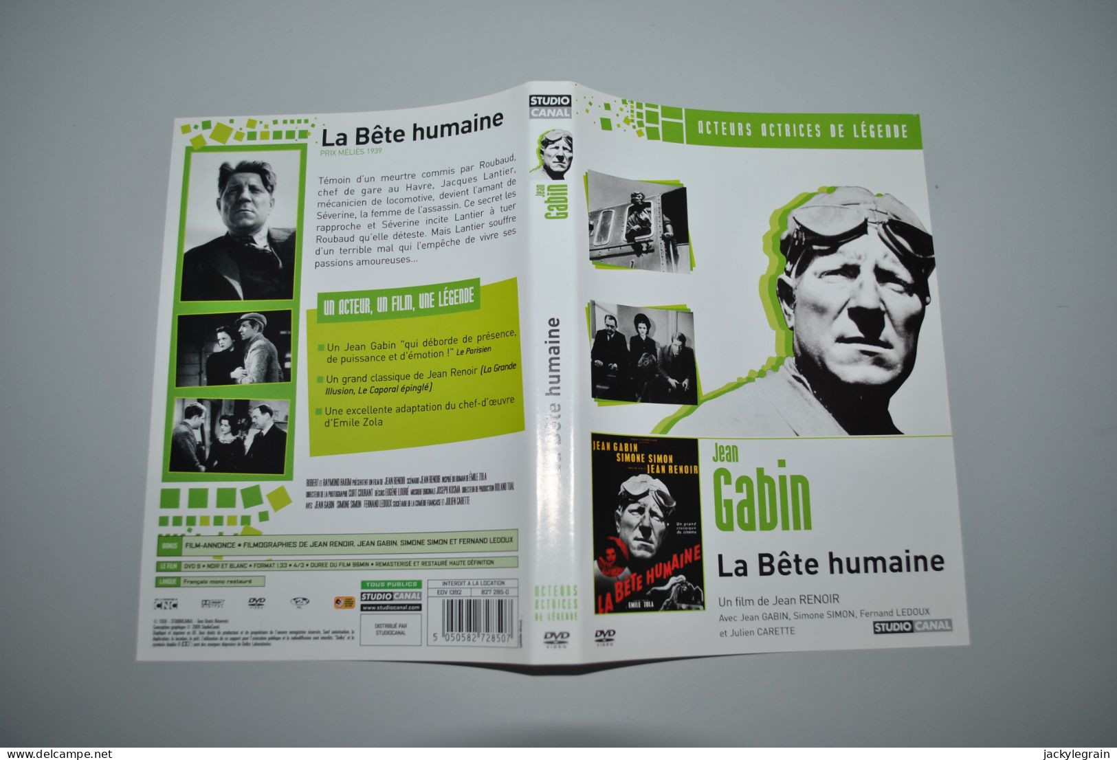 Jaquette DVD "Bête Humaine"/Renoir/Gabin Envoi Bpost Belgique : 2 € Europe : 5 € - Klassiekers