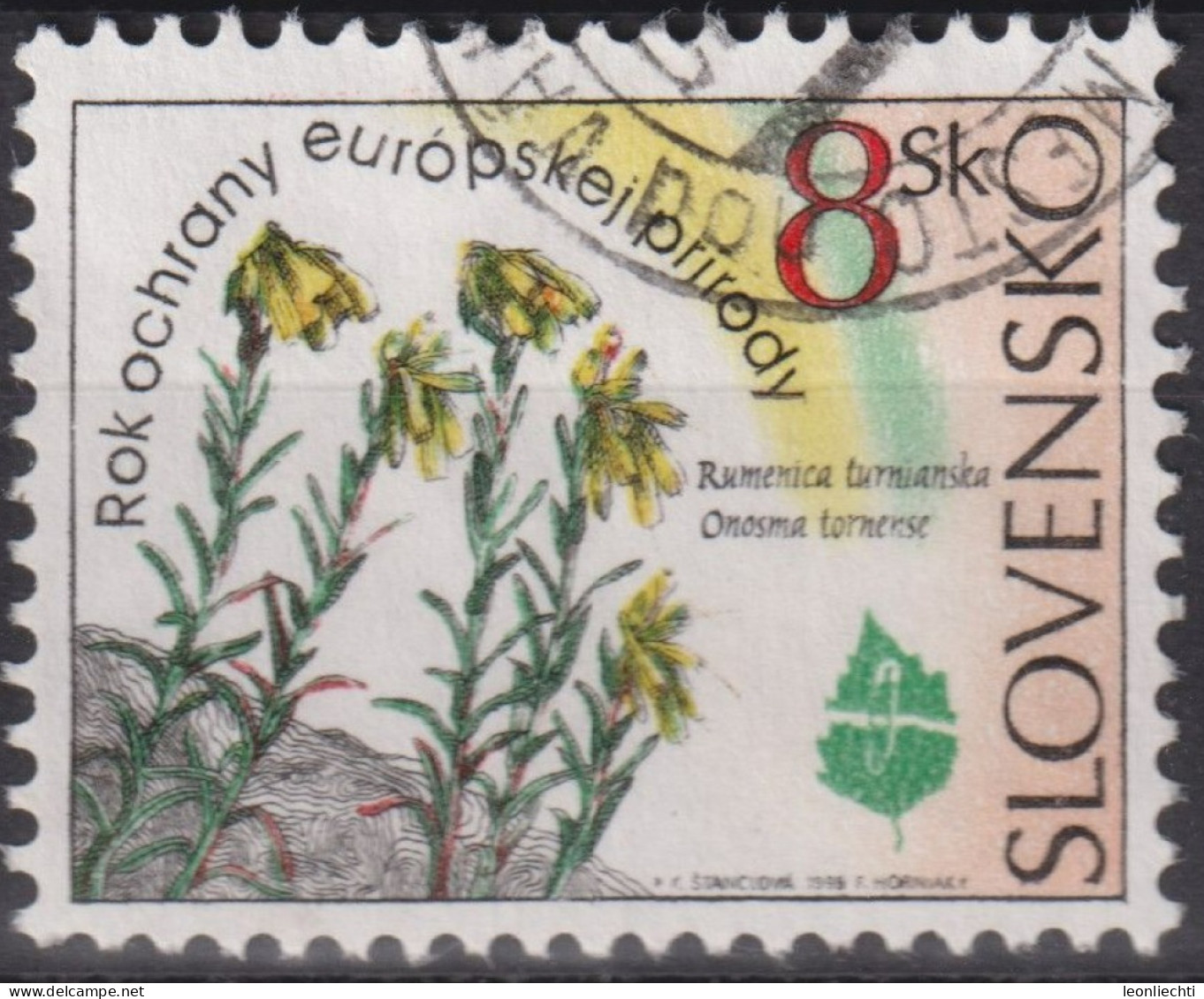 1995 Slowakische Republik ° Mi:SK 219, Sn:SK 207, Yt:SK 183, Onosma Tornense, Blumen, Flowers (1995) - Gebruikt