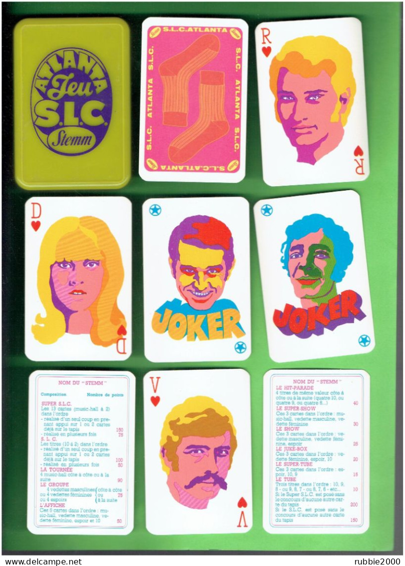 ATLANTA JEU 54 CARTES POP ART 1968 JOHNNY HALLYDAY SYLVIE VARTAN SHEILA FRANCOISE HARDY JACQUES DUTRONC CLAUDE FRANCOIS - 54 Cards