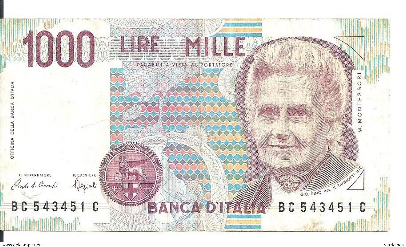 ITALIE 1000 LIRE 1990 VF P 114 A - 1.000 Lire