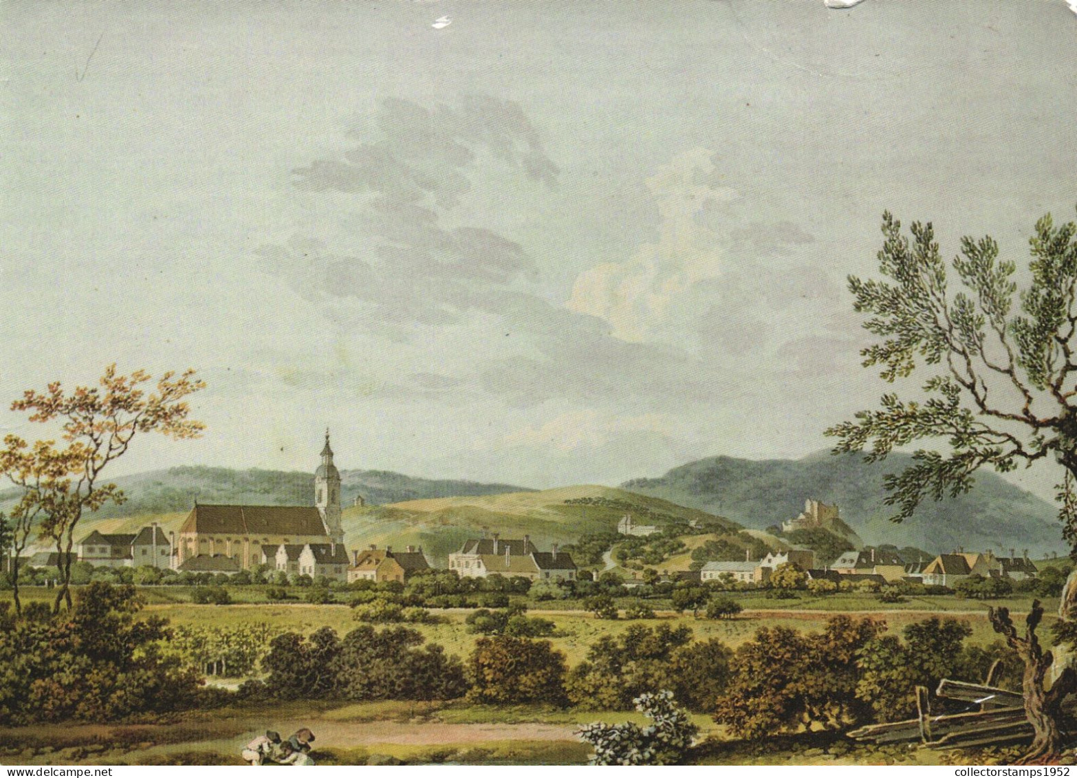 MARIA ENZERSDORF IN 1790, ARCHITECTURE, CHURCH, ILLUSTRATION, AUSTRIA, POSTCARD - Maria Enzersdorf