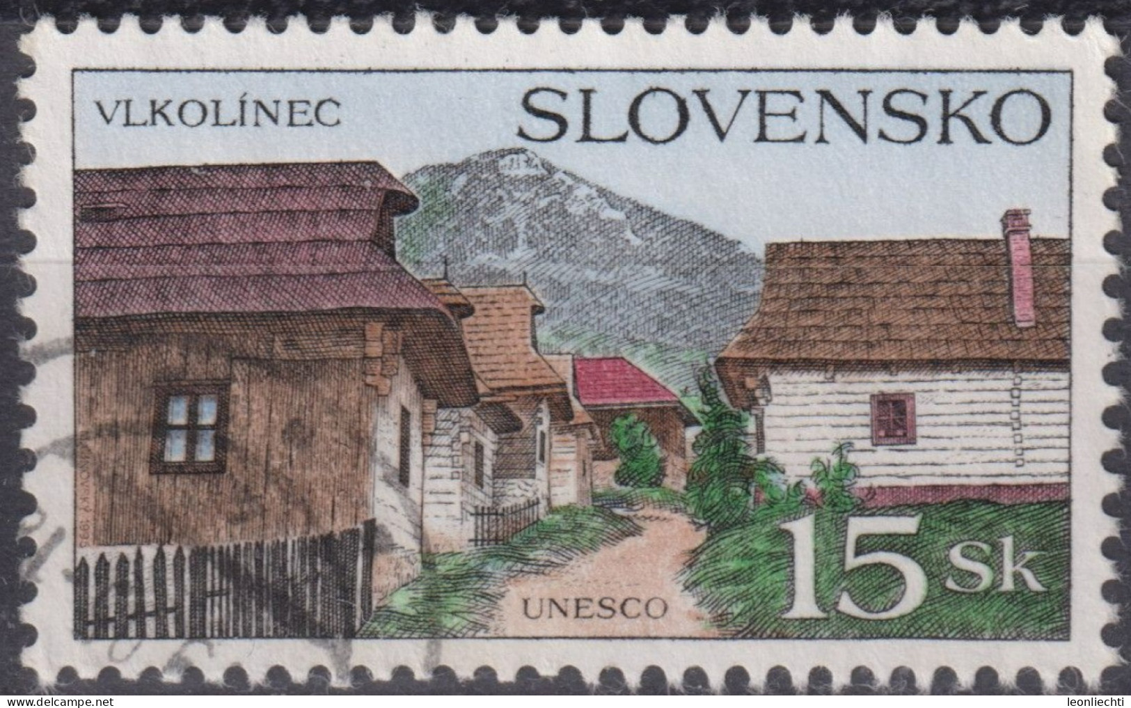 1995 Slowakische Republik ° Mi:SK 234, Sn:SK 230, Yt:SK 196, Vlkolínec, Splendors Of Homeland (1995) - Used Stamps