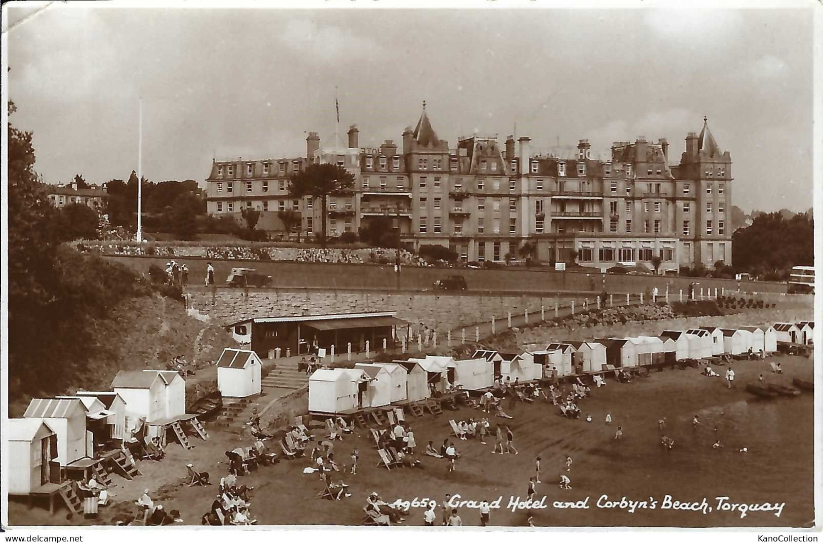 Torquay, Grand Hotel And Corbyn's Beach, Nicht Gelaufen - Torquay