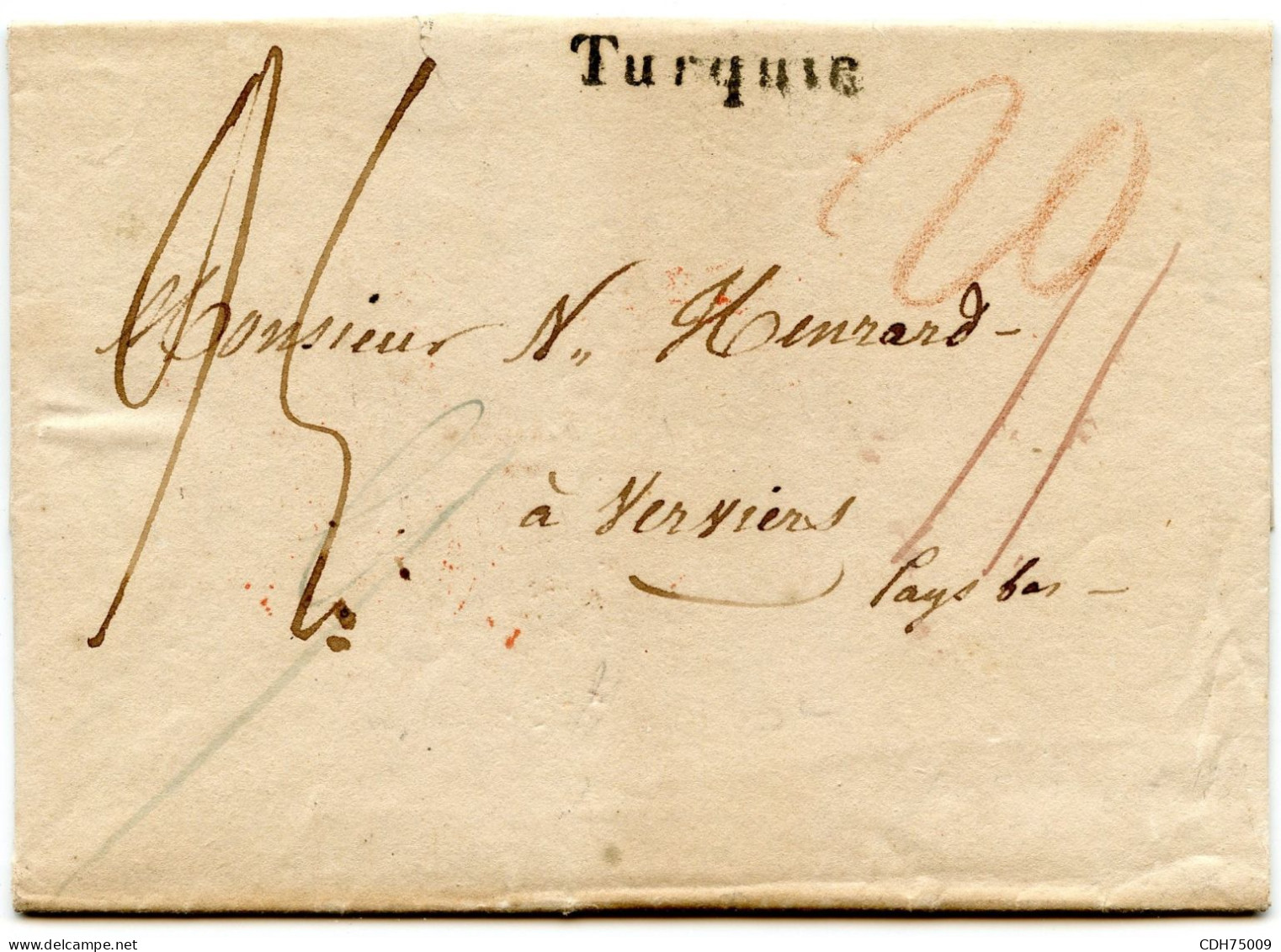 TURQUIE - LETTRE DE CONSTANTINOPLE ACHEMINEE A SEMLIN ET PURIFIEE, 1832 - ...-1858 Préphilatélie