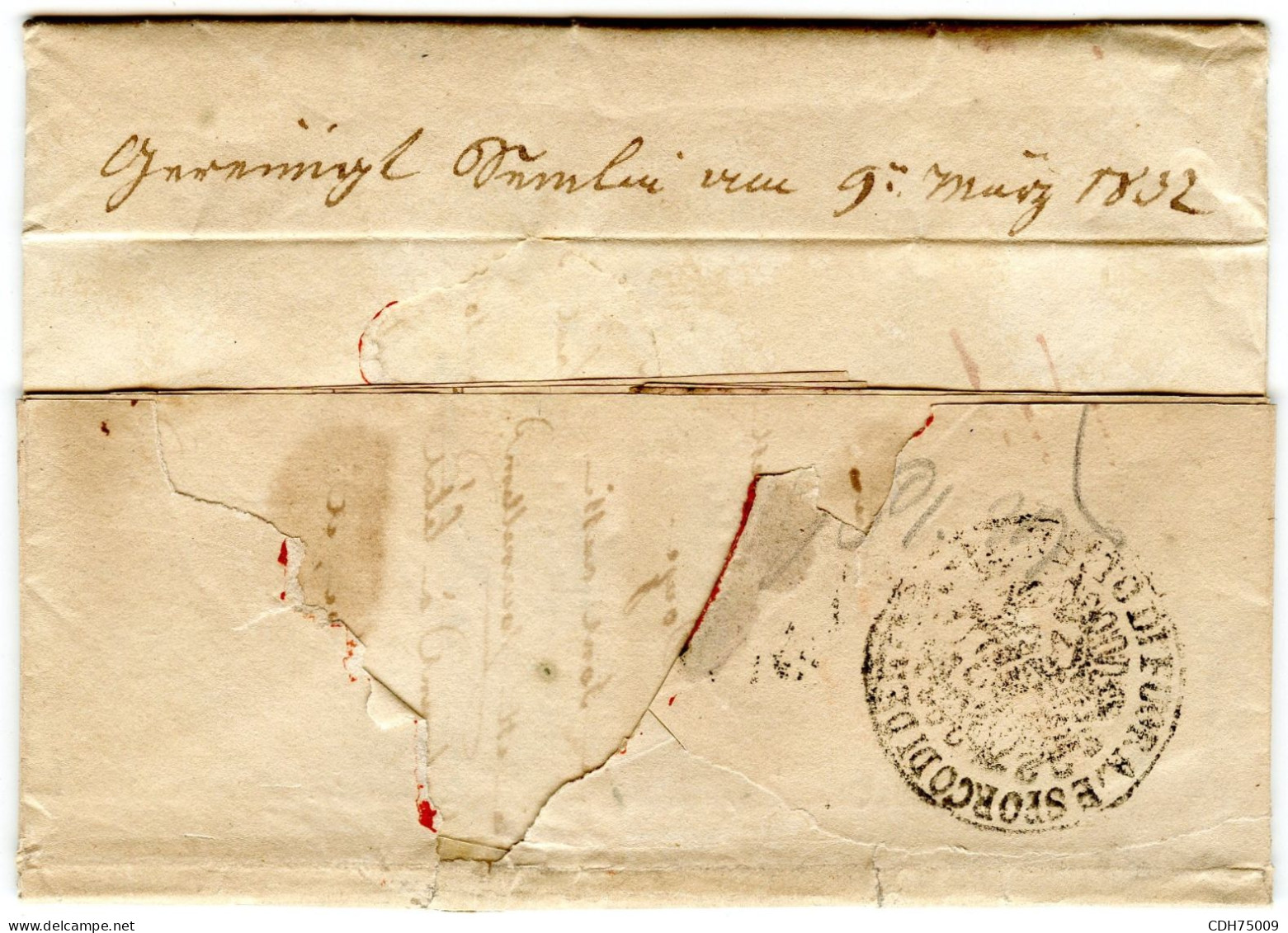 TURQUIE - LETTRE DE CONSTANTINOPLE ACHEMINEE A SEMLIN ET PURIFIEE, 1832 - ...-1858 Prephilately