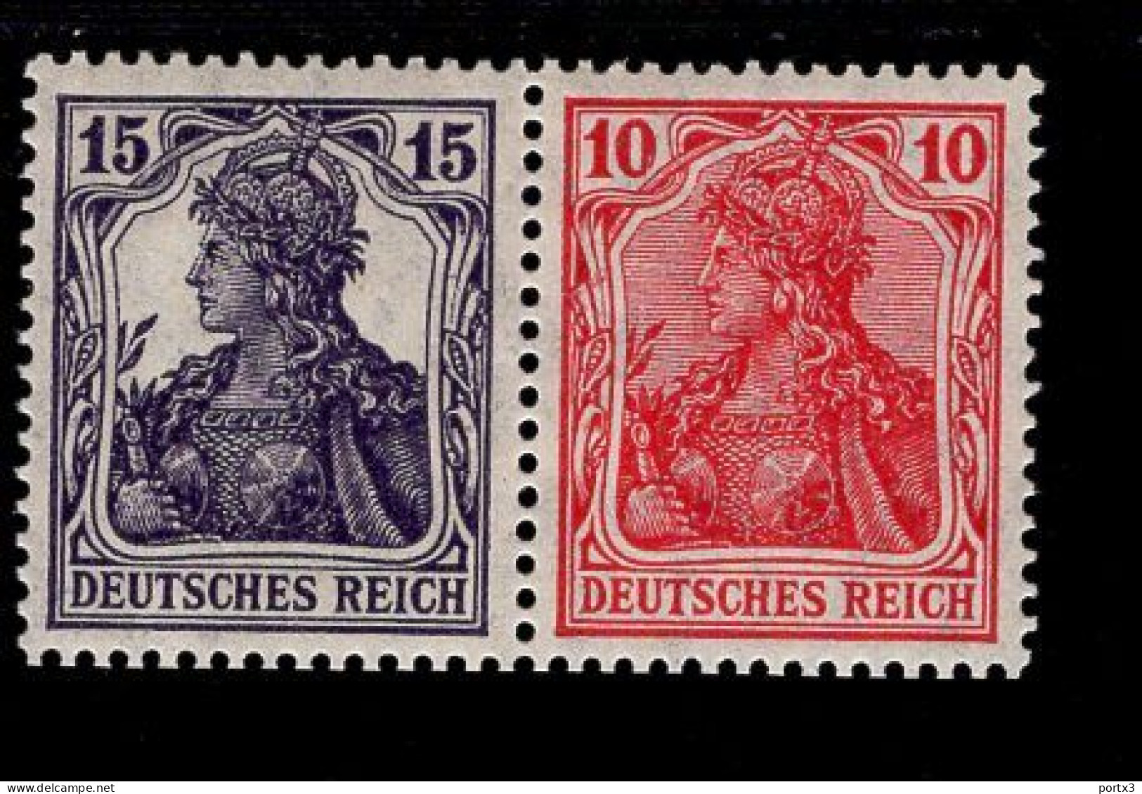 Deutsches Reich W 13 Germania MLH Falz * Mint (1) - Postzegelboekjes & Se-tenant