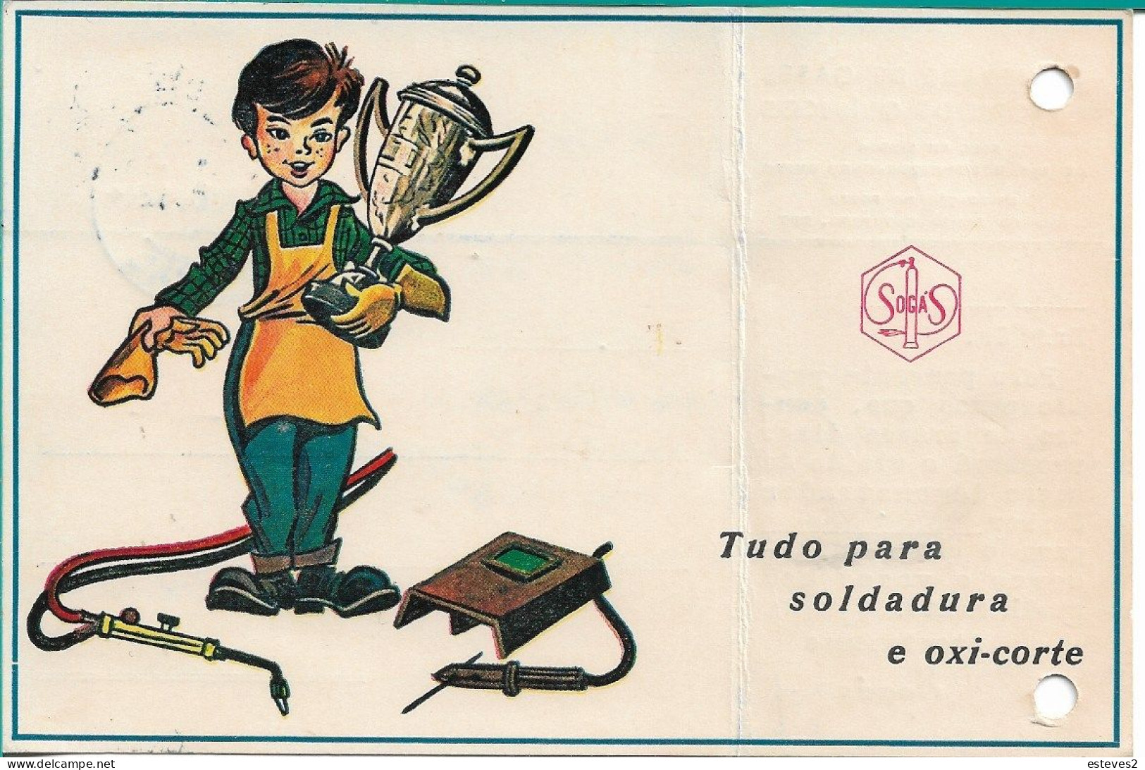 Portugal , 1962 , SOGÁS  GASES E PRODUTOS QUÍMICOS , Gases And Quemicals ,   Commercial Postcard , Advertising Postmark - Portugal