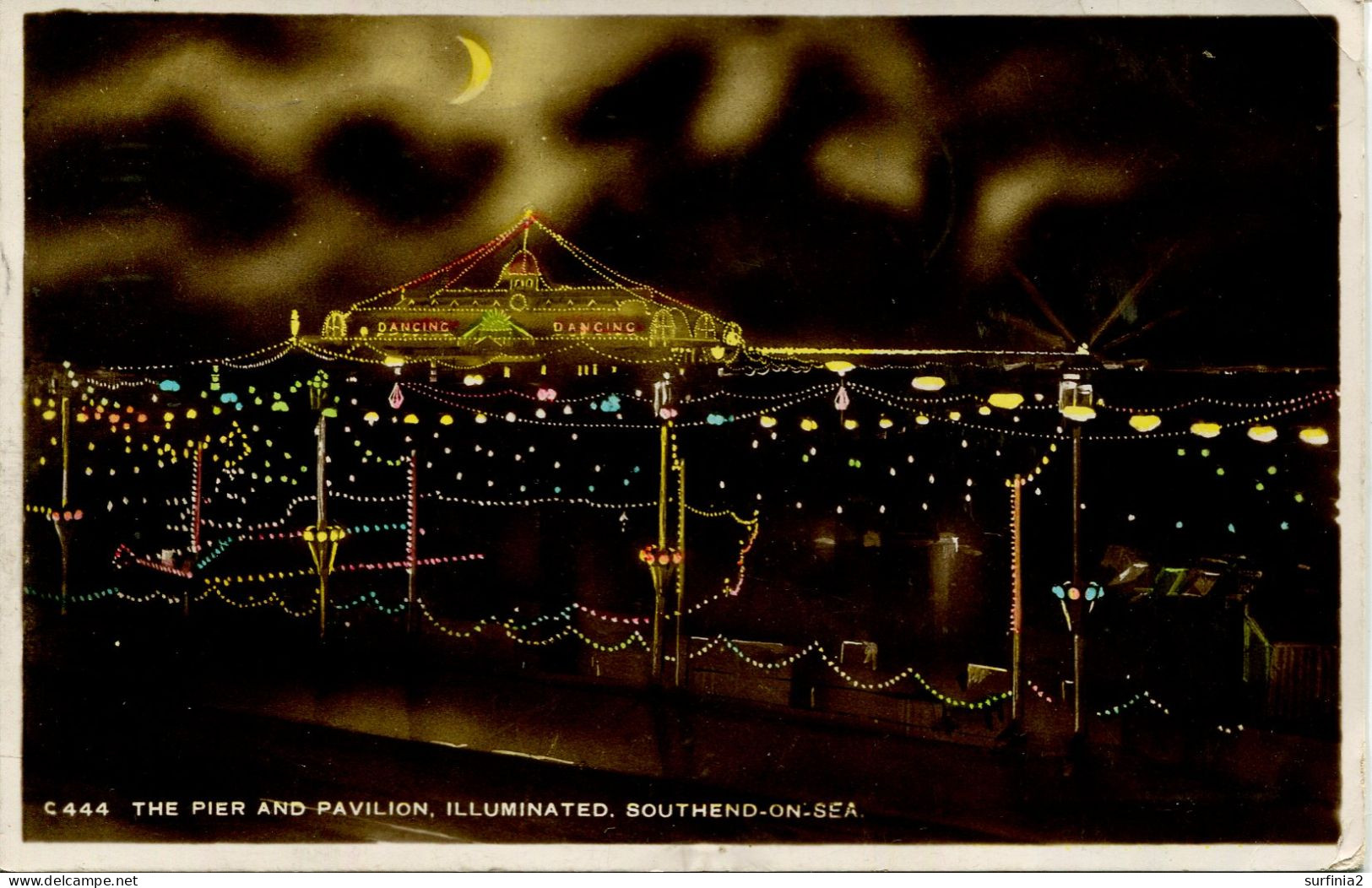 ESSEX - SOUTHEND - THE PIER AND PAVILION ILLUMINATED RP  Es769 - Southend, Westcliff & Leigh